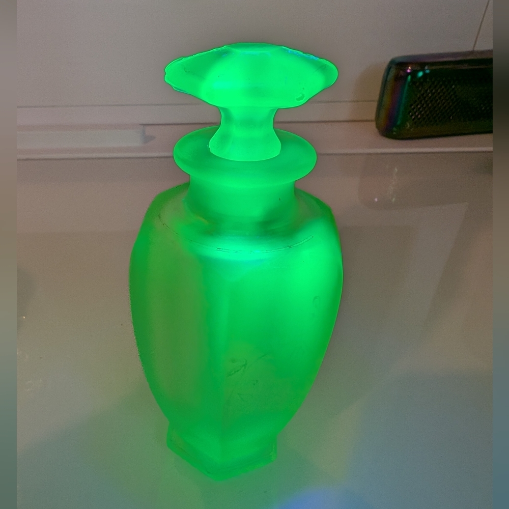 Uranium Glass Perfume Bottle